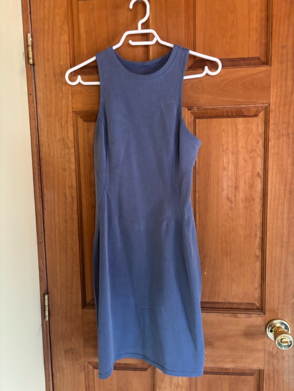 lululemon athletica Sleeveless Slate Blue Ribbed Midi Dress